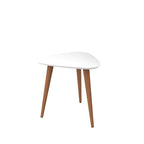 Tavolino alto triangolare Utopia 19.88 con gambe divaricate in legno