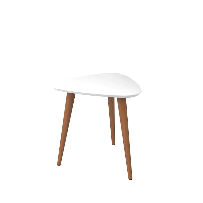 Tavolino alto triangolare Utopia 19.88 con gambe divaricate in legno