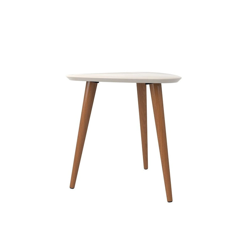 Tavolino alto triangolare Utopia 19.88 con gambe divaricate in legno
