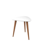 Tavolino alto triangolare Utopia 19.88 con gambe divaricate in legno