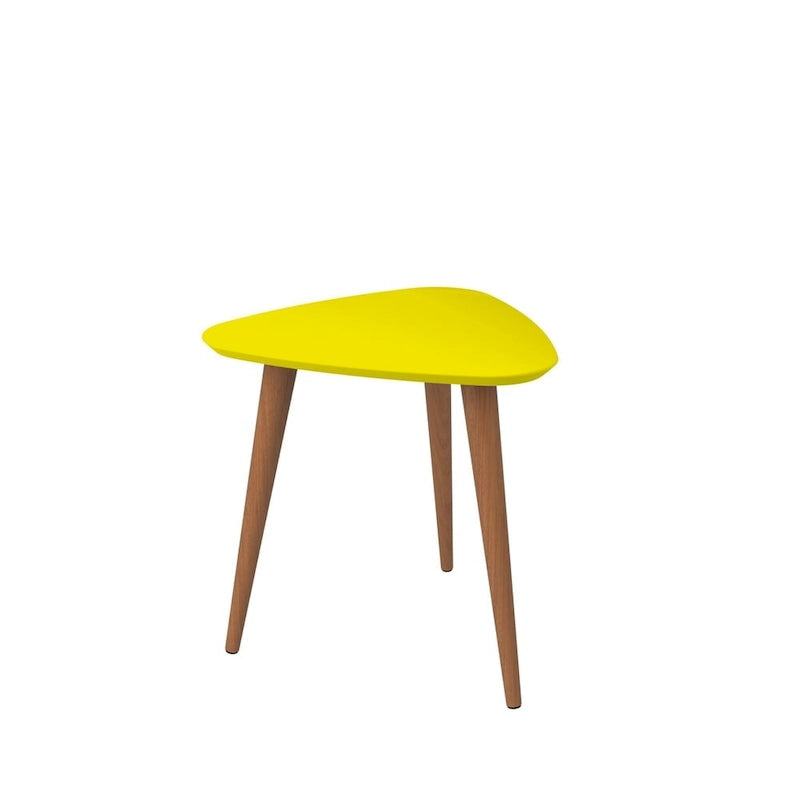 Tavolino alto triangolare Utopia 19.88 con gambe divaricate in legno