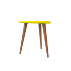 Tavolino alto triangolare Utopia 19.88 con gambe divaricate in legno
