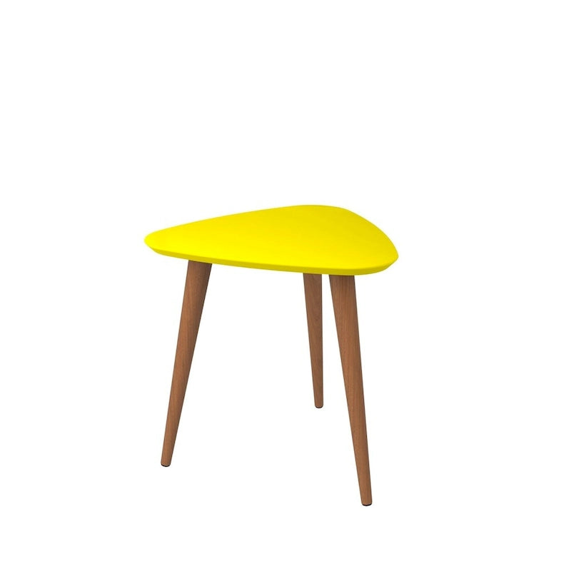 Tavolino alto triangolare Utopia 19.88 con gambe divaricate in legno