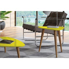 Tavolino alto triangolare Utopia 19.88 con gambe divaricate in legno