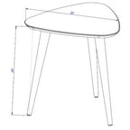 Tavolino alto triangolare Utopia 19.88 con gambe divaricate in legno