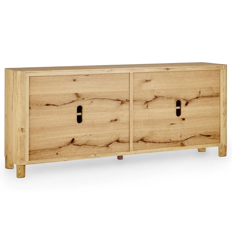 4-Door Oak Buffet/Sideboard, Solid Wood Construction