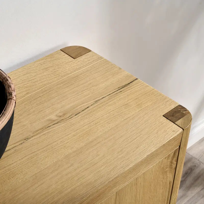 4-Door Oak Buffet/Sideboard, Solid Wood Construction