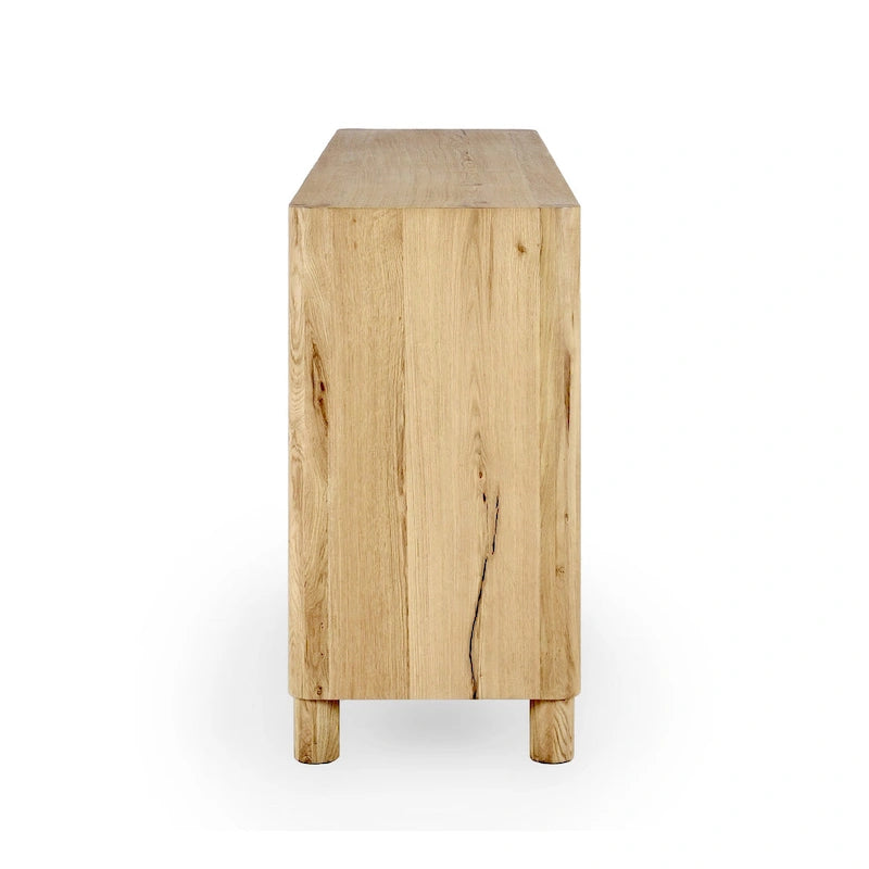 4-Door Oak Buffet/Sideboard, Solid Wood Construction