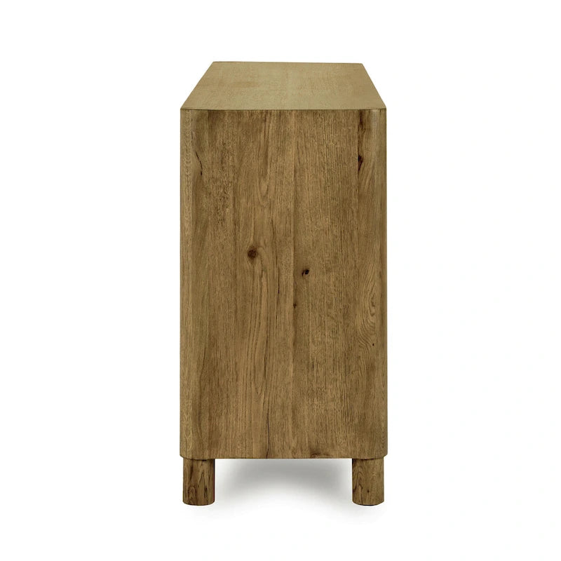 4-Door Oak Buffet/Sideboard, Solid Wood Construction