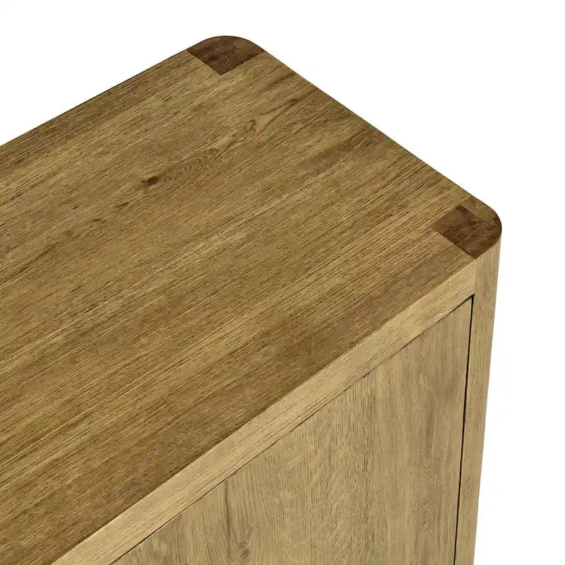 4-Door Oak Buffet/Sideboard, Solid Wood Construction