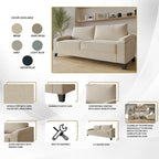 2.5-Seater Linen Sofa - Available in Beige, Grey, Blue