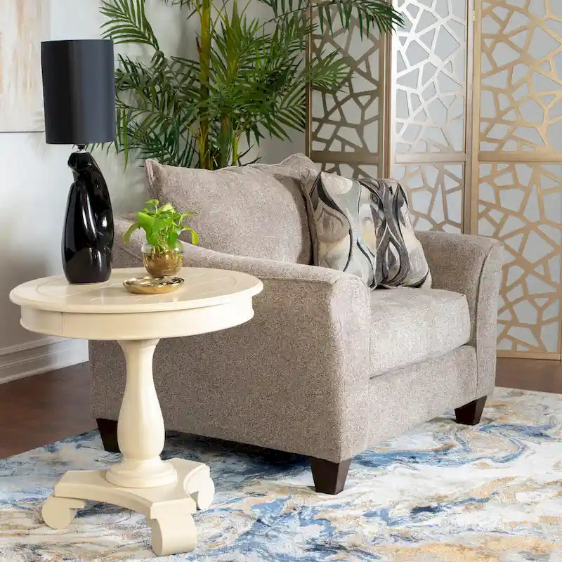 Set poltrona e pouf in tessuto contemporanei Camero di Roundhill Furniture