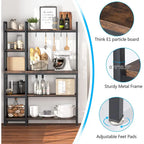 5-Tier Bakers Rack,Utility Storage Shelf with Storage Hutch for Kitchen, Microwave Oven Stand