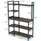 5-Tier Bakers Rack,Utility Storage Shelf with Storage Hutch for Kitchen, Microwave Oven Stand