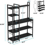 5-Tier Bakers Rack,Utility Storage Shelf with Storage Hutch for Kitchen, Microwave Oven Stand