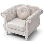 Navy Blue Velvet Accent Chair with Nailhead Trim