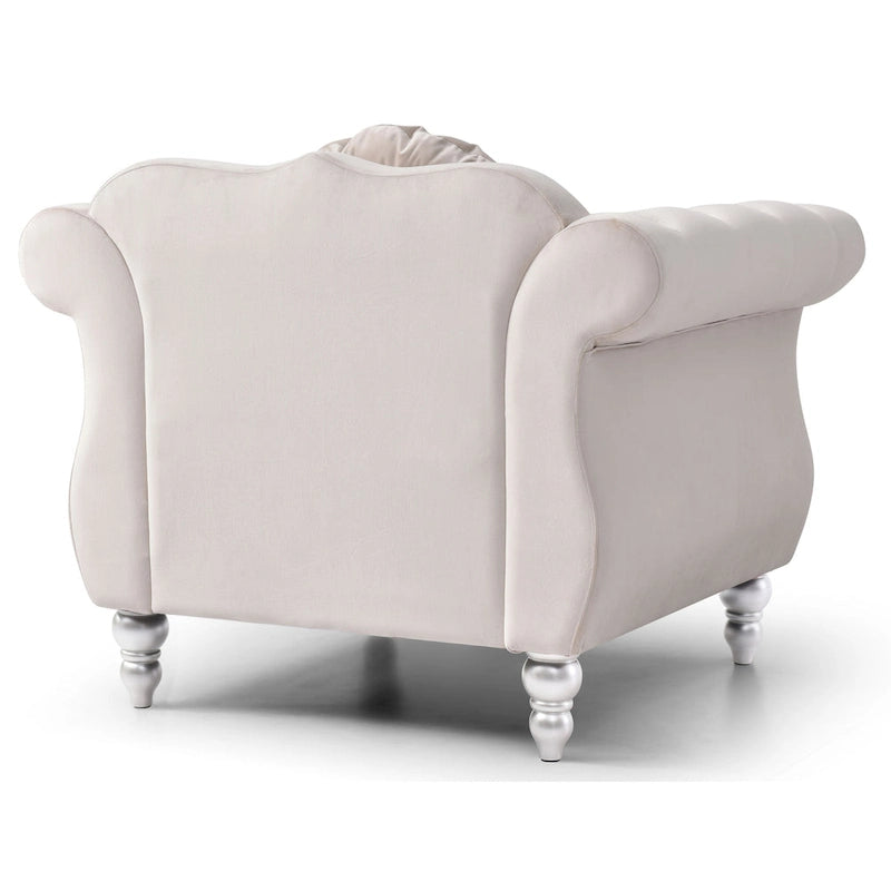 Navy Blue Velvet Accent Chair with Nailhead Trim