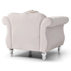 Navy Blue Velvet Accent Chair with Nailhead Trim