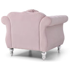 Navy Blue Velvet Accent Chair with Nailhead Trim