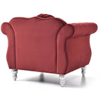 Navy Blue Velvet Accent Chair with Nailhead Trim