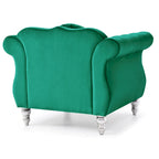 Navy Blue Velvet Accent Chair with Nailhead Trim