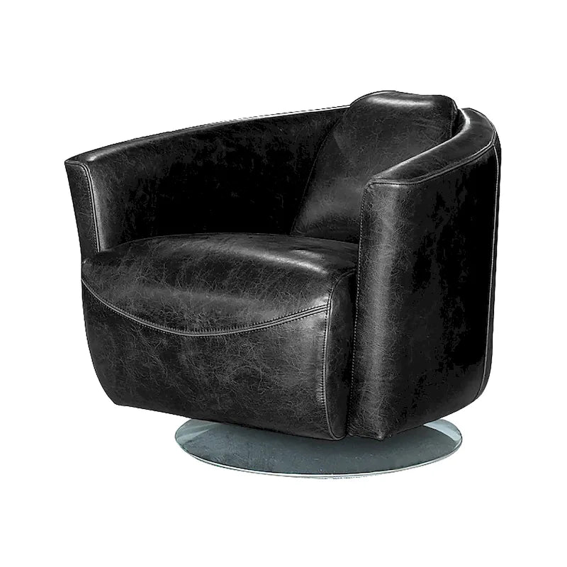 Poltrona Club Girevole Quinn - Nera