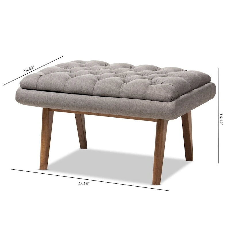 Mid-Century Upholstered Ottoman by Baxton Studio