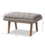 Mid-Century Upholstered Ottoman by Baxton Studio