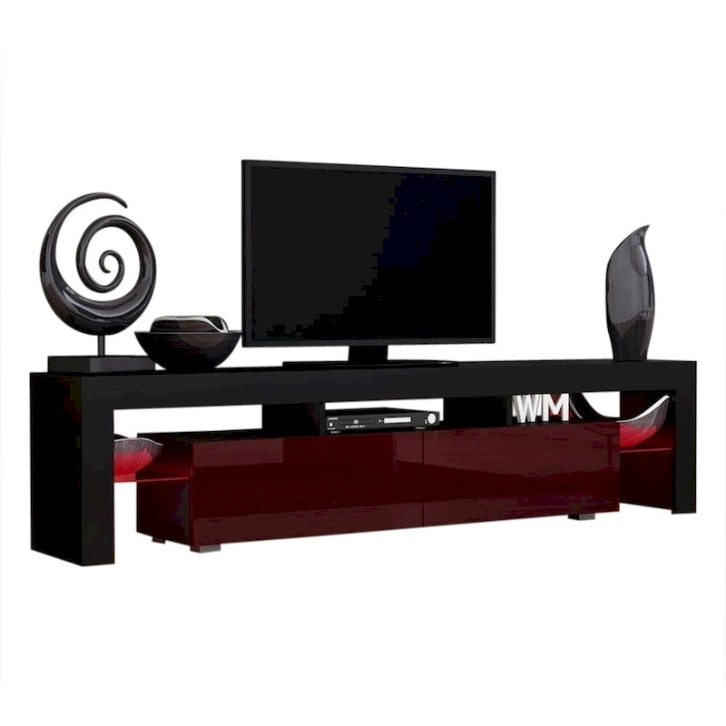 White 79-Inch TV Stand with LED Lights