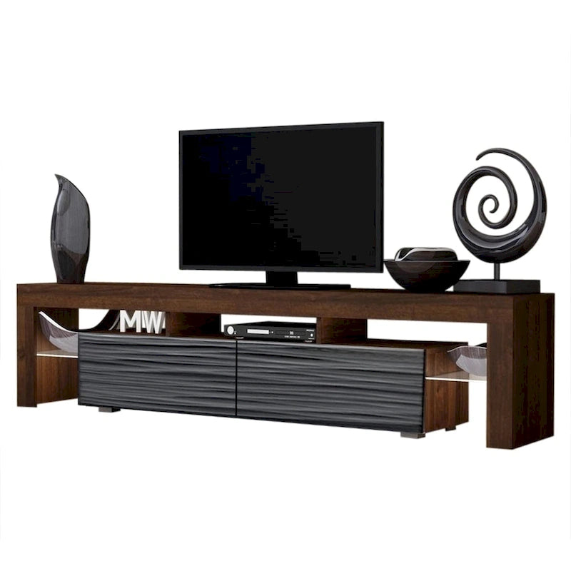 White 79-Inch TV Stand with LED Lights