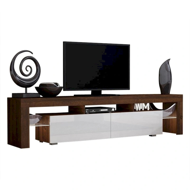 Mobile TV da 200 cm bianco con luci LED