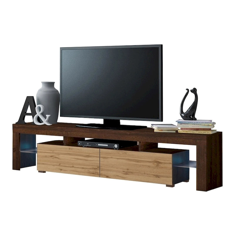 White 79-Inch TV Stand with LED Lights