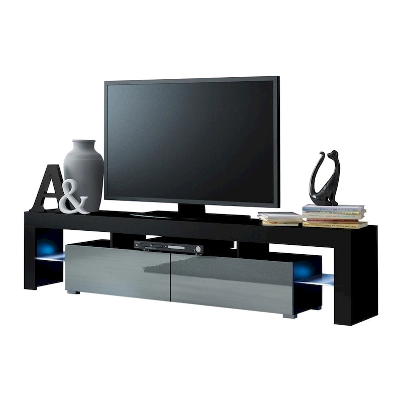 White 79-Inch TV Stand with LED Lights