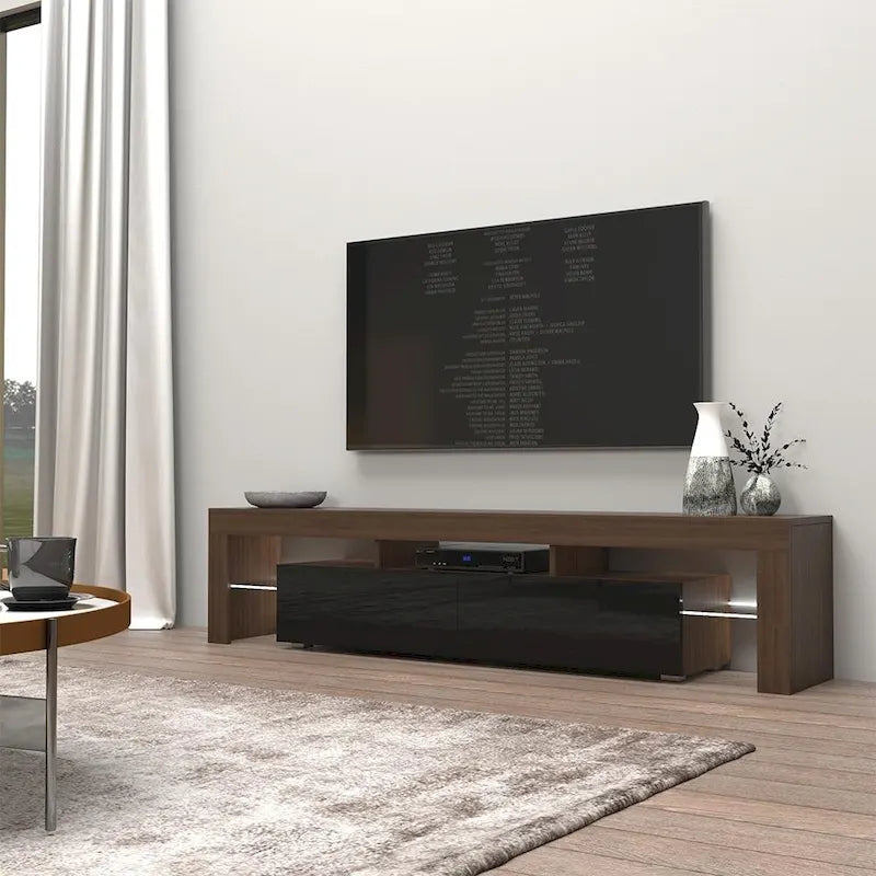 Mobile TV da 200 cm bianco con luci LED
