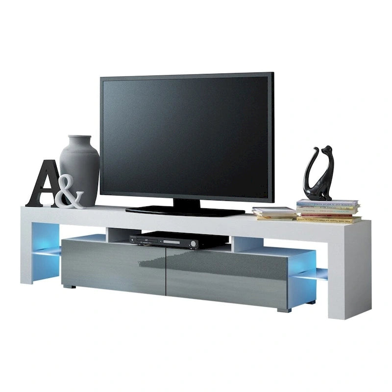 Mobile TV da 200 cm bianco con luci LED