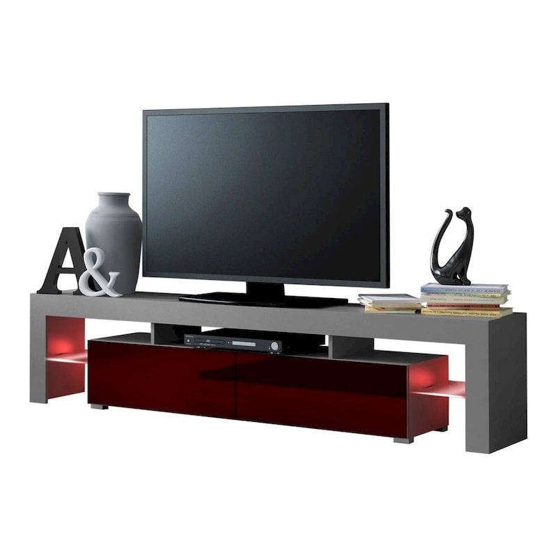 White 79-Inch TV Stand with LED Lights