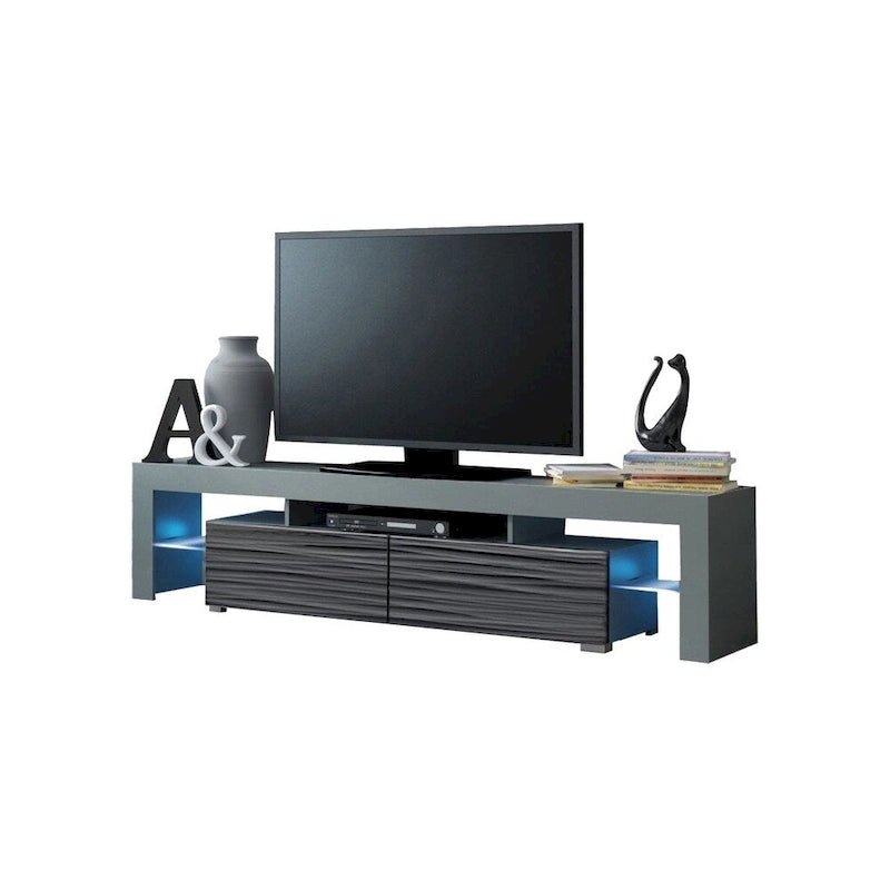 White 79-Inch TV Stand with LED Lights