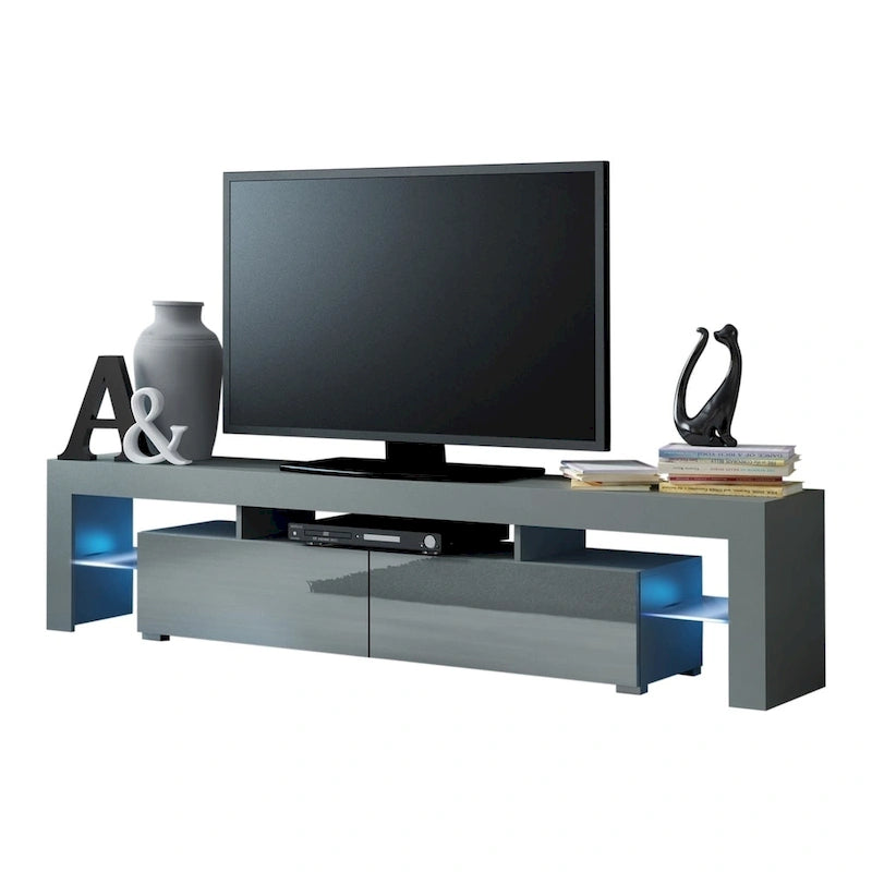 White 79-Inch TV Stand with LED Lights