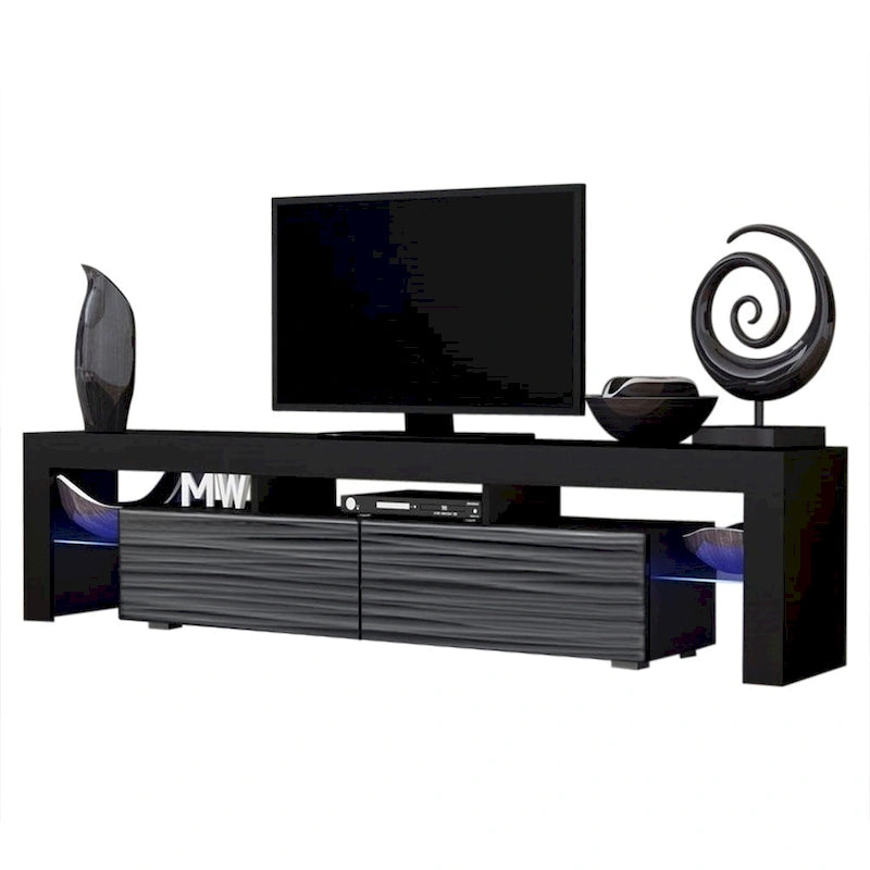 White 79-Inch TV Stand with LED Lights