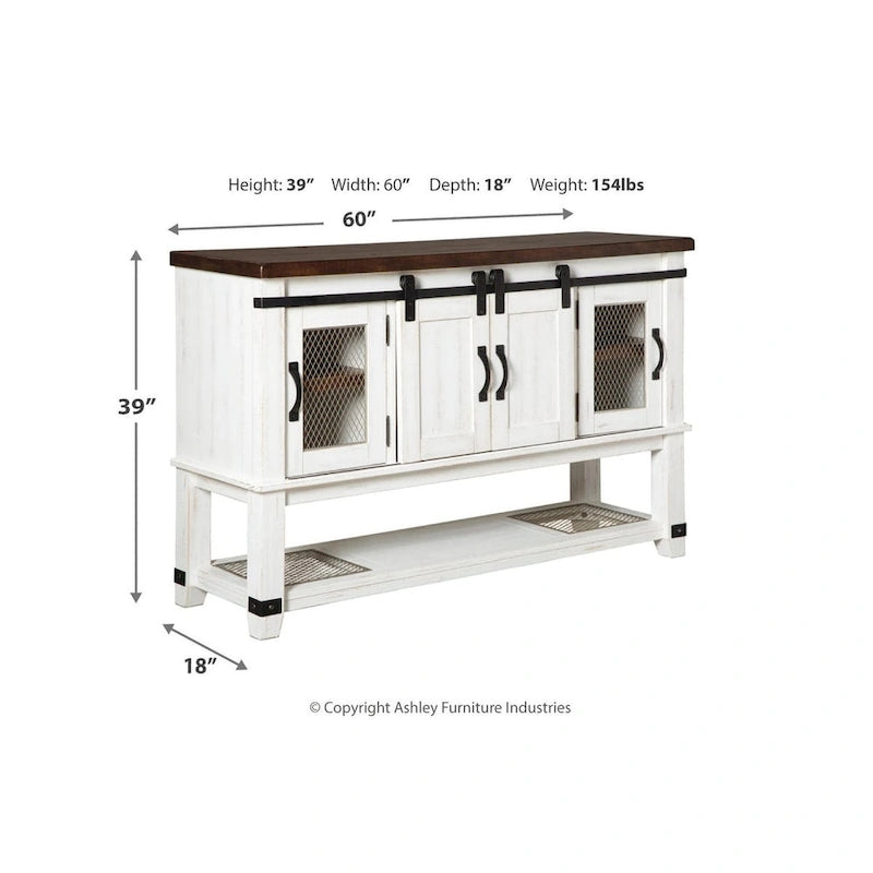 Credenza da sala da pranzo bianca Valebeck di Signature Design by Ashley