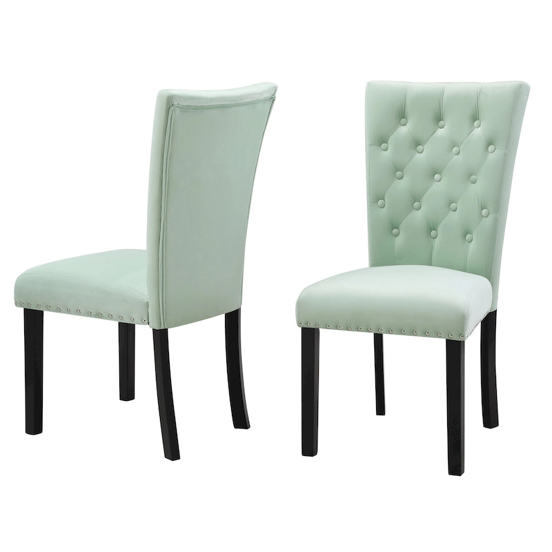 Sedie da pranzo Silver Orchid Flohr in velluto trapuntato (set da 2)