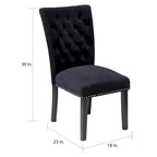 Silver Orchid Flohr Tufted Velvet Dining Chairs (Set of 2)
