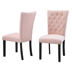 Silver Orchid Flohr Tufted Velvet Dining Chairs (Set of 2)