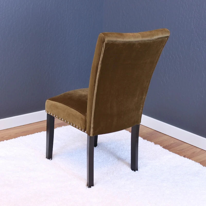 Silver Orchid Flohr Tufted Velvet Dining Chairs (Set of 2)