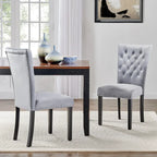 Silver Orchid Flohr Tufted Velvet Dining Chairs (Set of 2)