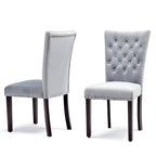 Silver Orchid Flohr Tufted Velvet Dining Chairs (Set of 2)