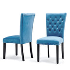 Silver Orchid Flohr Tufted Velvet Dining Chairs (Set of 2)