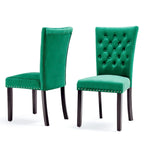 Silver Orchid Flohr Tufted Velvet Dining Chairs (Set of 2)