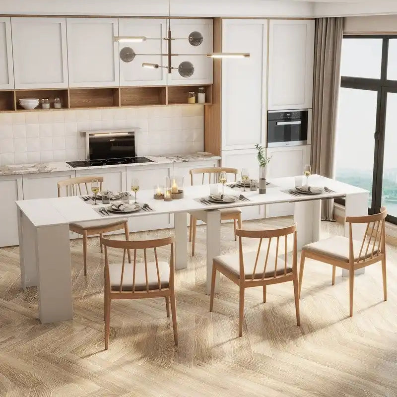 Tavolo da Pranzo Multifunzione Allungabile in Legno