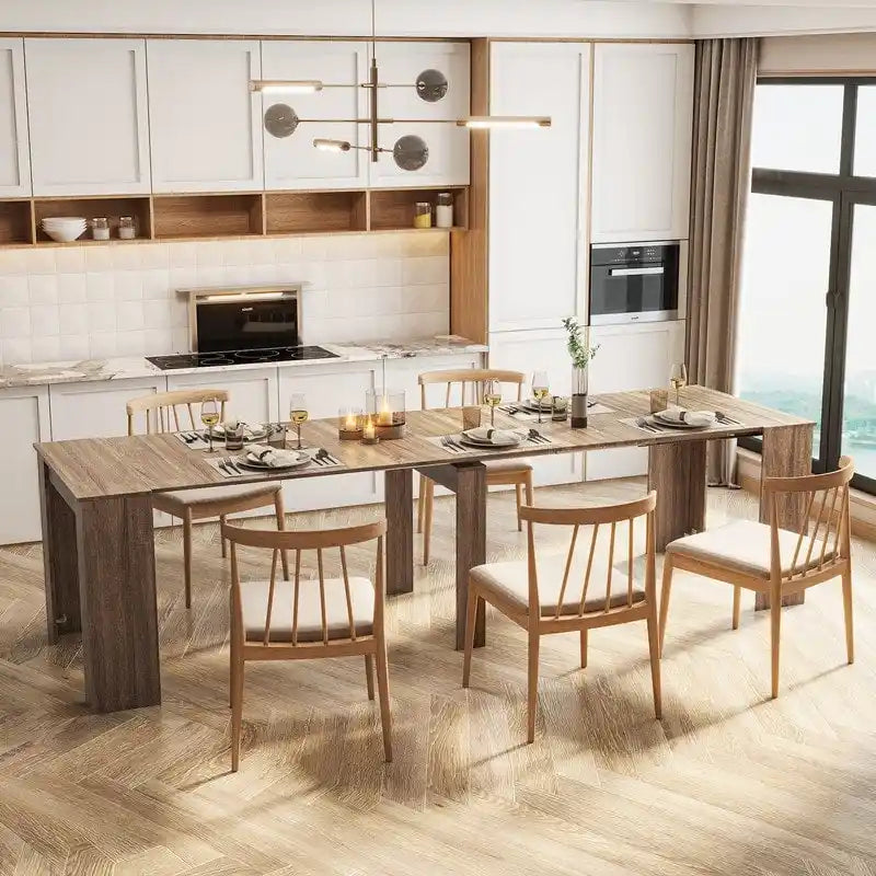 Multifunctional Extendable Wooden Dining Table